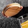 Three Floors Storage Glass Jar With Lid Minimalist Candy Food Glass Storage Container Kitchen Organizer Home,Wooden Cover 1 Jar