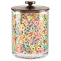 mDesign Modern Round Kitchen Countertop Storage Organizer Canister Jar for Sugar, Flour, Tea, Coffee, Spices, Candy, and Beans, 2 Pack - Clear/Bronze