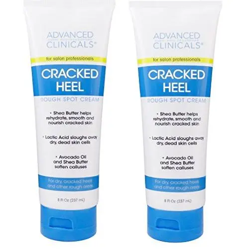Advanced Clinicals Cracked Heel Cream For Dry Feet, Rough Spots, And Calluses. (Two - 8oz) Advanced Clinicals Cracked Heel Cream For Dry Feet, Rough Spots, And Calluses. (Two - 8oz)
