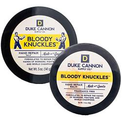 Duke Cannon Supply Co. Bloody Knuckles Hand Repair Balm Set for Men: Net Wt. 5oz + 1.4oz / Fragrance-Free, Paraben-Free