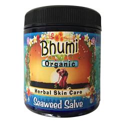 Bhumi Organic Seaweed Salve with Organic Olive Oil Rose Comfrey Rose-Geranium Benzoin & Wild-Crafted Kelp - 4 ounce jar