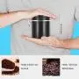 Edelstahne Kaffeebestellter 1,5L - Luftdichter Kaffeebohnenbehälter Lagerbehälter Schwarz