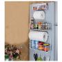 YAONIEO 5-Tires Space Saving Refrigerator Side Storage Rack Kitchen Spice Jars Shelves Holder White