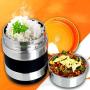 Vacuum Insulated Lunch Box Stainless Steel Food Jar 2 Tiers Food Container Food Carriers Thermal Lunch Container Food Storage Box 1.4L Holding Time 6hr 7x5’’(Random Black or Orange Color)
