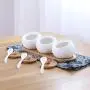 WEIWEI Spice Jars Box,Kitchen Ceramic Condiment Storage Container and Bamboo Pallet Three-Piece Set WEIWEI Spice Jars Box,Kitchen Ceramic Condiment Storage Container and Bamboo Pallet Three-Piece Set