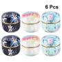 UPKOCH Vintage Candle Tin Jars Metal Candle Tin Candy Storage Containers for DIY Making Candles 6pcs