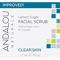 Andalou Naturals Clear Skin Lemon Sugar Facial Scrub, 1.7 Ounces