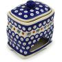 Polish Pottery 6-inch Jar with Lid (Mosquito Theme) + Certificate of Authenticity