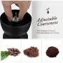 Moulins à Café Manuel Homejuan avec Pot de Rangement Brosse Souple Conique en Céramique Silencieux et Portable pour Aeropress, Café Filtre, Espresso, Presse Française