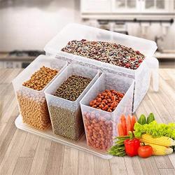 Kitchen Food Storage Jar Airtight Food Storage Kitchen Glass Jar Moisture-Proof Home Multi-Purpose Jam Bottle Cruet Covered Compartment Food Storage Box