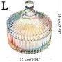 Danmu 1Pc Colorful Glass Jars, Glass Storage Jars, Food Storage Jars, Candy Jar with Lid, Cookie Jar, Jewelry Box Buffet Jar Biscuit Containers (620 ml / 21 oz)