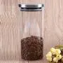 1000 ml Kaffeebehälter Glasbehälter mit Edelstahldeckel zur Aufbewahrung von Kaffee, Nüssen, Zucker (1000 ml)