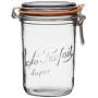 Le Parfait Super Terrine - 1L French Glass Canning Jar w/Straight Body, Airtight Rubber Seal & Glass Lid, 32oz/Quart (Pack of 6) Stainless Wire