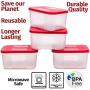 Quicker Defrost- Reusable Freezer Containers with Lids Set of 4-23.5 oz. for Soups, Leftovers, Meal Prep, Food Storage Airtight Food Storage Containers With Lids Plastic Freezer Containers Jars