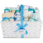 Ocean Bliss Extra Large Spa Bath Gift Basket,Great Christmas Gift, Includes 3 Bath Bombs, Shower Gel, Bubble Bath, Lotion, Scrub, Pumice Brush, Glass Candle, Slippers, Massage Stick & 5 More Items