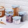 Home Kitchen Sealed Container Airtight Fridge Bottle Scale Storage Box Grain Beans Rice Grain Cereal Snack Jar Dried Fruit Cans,240ml,Pink