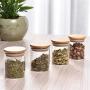 Shelf Floating Storage Jar Heat-resistant Glass Tea Pot Portable Sealed Jar Creative Bamboo Glass Jar. (Size : 8.56CM)