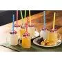 Juvale Mini Glas Masonen (12er Set) mit Deckeln und Strohhalsen (3,5 x 3 x 2 Zoll)
