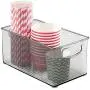 Étagères de Rangement en Plastique mDesign pour Réfrigérateur ou Congélateur, Boîtes de Rangement avec Poignées - Organisateur pour Fruits, Yaourts, Snacks, Pâtes - BPA Free, 10