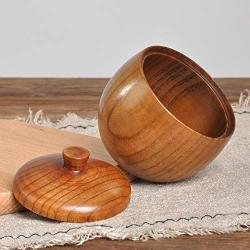 Creative Wood Spice Jar Kitchen Wood Retro Wood Salt Jar Containment Jar Kitchen Storage Tank 6.49CM