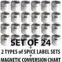 24 Boîtes à Épices Magnétiques & 2 Types d'Étiquettes à Épices, Authentique par Talented Kitchen. 24 Récipients de Rangement à Épices, avec Couvercle Fenêtre et Versage. 113 Adhésifs Transparents & 126 Étiquettes Tableau Blanc. Support Magnétique sur Réfr 24 Boîtes à Épices Magnétiques & 2 Types d'Étiquettes à Épices, Authentique par Talented Kitchen. 24 Récipients de Rangement à Épices, avec Couvercle Fenêtre et Versage. 113 Adhésifs Transparents & 126 Étiquettes Tableau Blanc. Support Magnétique sur Réfr