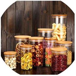 Food Storage Bottles Glass Jar Sealed Cans With Cover Large Capacity Tampion Cereals Candy Jars Tea Box,8.5X20Cm 1 Piece