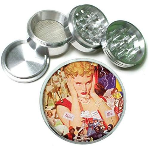 Female Empowerment Vintage Collage Aluminum Tobacco Herb Spice Grinder