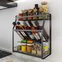 3 Tier Kitchen Cabinet Spice Rack, 304 Stainless Steel Standing Corner Shelf, Kitchen Wall Mount Seasoning Organizer, Jars Bottle Storage With Tilted Design for Easy Taking by Colture, (13.8 Inch)