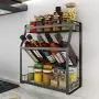 Étagère murale pour épices, 3 niveaux, en acier inoxydable 304, étagère d'angle debout, organisateur de stockage de condiments en verre et bouteilles, design incliné pour un accès facile, 13,8 pouces. Étagère murale pour épices, 3 niveaux, en acier inoxydable 304, étagère d'angle debout, organisateur de stockage de condiments en verre et bouteilles, design incliné pour un accès facile, 13,8 pouces.