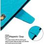 Soft PU Leather Wallet Case for Huawei Mate 20,Flip Stand Case for Huawei Mate 20,Moiky Classic Retro Blue 3D Owl Design Solid Color Purse Folio Magnetic Cover with Wrist Strap