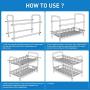 BESTONZON 2-Tier Spice Rack Standing Rack Kitchen Bathroom Countertop Storage Organizer Shelf Holder for Jars Bottle