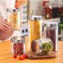 WH- 6 Sets A Transparent Glass Jar Kitchen Storage Sealed Storage Tea Cereals Snacks Small Jar