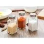 Glas-Gewürzdose Set 3er – Transparente Gewürzdosen für Küchen, BBQ – Salz-, Pfeffer- und andere Gewürze Aufbewahrungskästen.