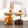 ZXYWW 4 Piece Set Glass Food Storage Jar 16 OZ (450 ML) with Airtight Seal Bamboo Lid and Spoon, Great for Snack/Coffee/Spice/Cereal ZXYWW 4 Piece Set Glass Food Storage Jar 16 OZ (450 ML) with Airtight Seal Bamboo Lid and Spoon, Great for Snack/Coffee/Spice/Cereal