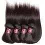 Unice Haar 8A Malaiische Gerade Haar 4 Bündel Reines Unverarbeitetes Menschliches Haar Weft-Erweiterungen – Angebot mit Gemischten Längen (14 16 18 20, Naturlich Schwarz)
