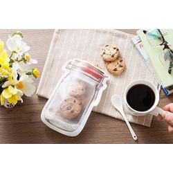 Box Storage Box - 3pcs Wholesale Mason Jar Shaped Food Container Plastic Bag Clear Bottle Modeling Zippers Storage Snacks - Es