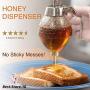 GrayGraygood Honey Dispenser Syrup Sugar Jar Crystal Transparent Honey Storage Container Bottle