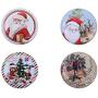 NUOBESTY 4pcs Christmas Tinplate Candy Jar Biscuit Cookie Gifts Storage Case Xmas Holiday Ornament Decoration