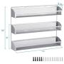 Bextsware 2 Pack Spice Rack Organizer, 3 Tier Counter-top Stand or Wall Mounted Storage Rack Hanging Shelf for Kitchen Cabinet, Cupboard, Pantry Door or Bathroom Shower Cosmetic - Chrome (3 Tier)