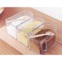 SSM 360 Degree Rotation Seasoning Bottle Jar Condiment Storage Container with Tray for Salt Sugar Cruet, Bottle 3pcs, Spoon 3pcs, 9.6", Gray