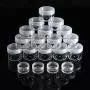 Hicarer 20 Pieces Cosmetic Containers Travel Pot Jar Set with Lid for Creams Sample Make-up Storage, 5, 10, 15 and 20 Gram (Clear Lid and Clear Body)