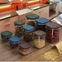 Kitchen plastic transparent sealed cans multi grain storage tanks tea cans milk powder snacks seasoning jar storage box LB910122,random color 1100ML