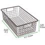 mDesign Modern Farmhouse Metal Wire Storage Organizer Bin Basket with Handles for Kitchen Cabinets, Pantry, Closets, Bedrooms, Bathrooms - 16.25" Long, 8 Pack - Bronze