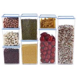 Tree House Food Storage canisters with lid, Square Plastic Sealed jar Versatile Grain Dispenser-D