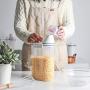 storage jar Grain container Food container Storage Box，Sealed rice storage box, insect proof and moisture proof kitchen grain with measuring cup storage box