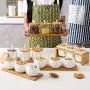 Kitchen Utensils Ceramic Seasoning Bottle And Sugar Bowl Seasoning Box Set Household Storage Bottle Kitchen Storage Jar,L