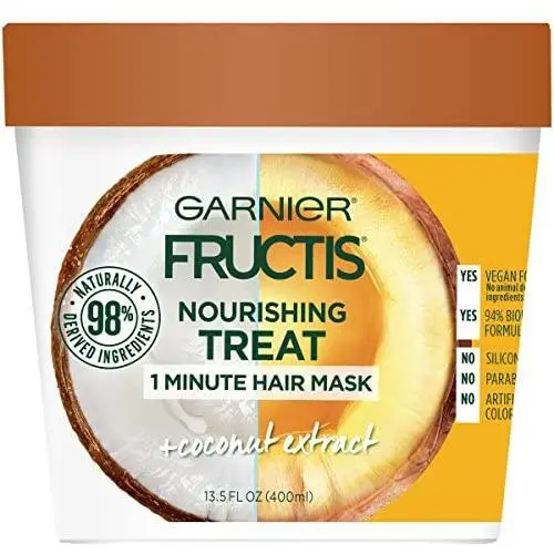 Garnier Fructis Nourishing Treat 1 Minute Hair Mask, 13.5 Fl Oz (Pack of 1) - Coconut Garnier Fructis Nourishing Treat 1 Minute Hair Mask, 13.5 Fl Oz (Pack of 1) - Coconut