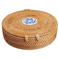 Chinese Style Handmade Tea Storage Box Rattan Basket Dessert Container Case
