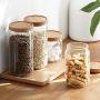 HOMELUNY Set of 4 Glass Airtight Jars with Lids Glass Storage Jars Cereal Storage Container Jars Storage Containers 320mL for Candy, Cookie, Rice, Sugar,Flour,Snacks Keeping Food Dry & Fresh