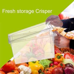 WskLinft Storage Box, Transparent Fridge Fresh Storage Box Crisper Refrigerator Sealed Food Container Transparent